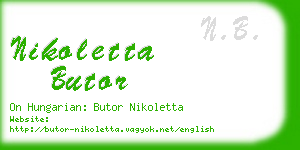 nikoletta butor business card